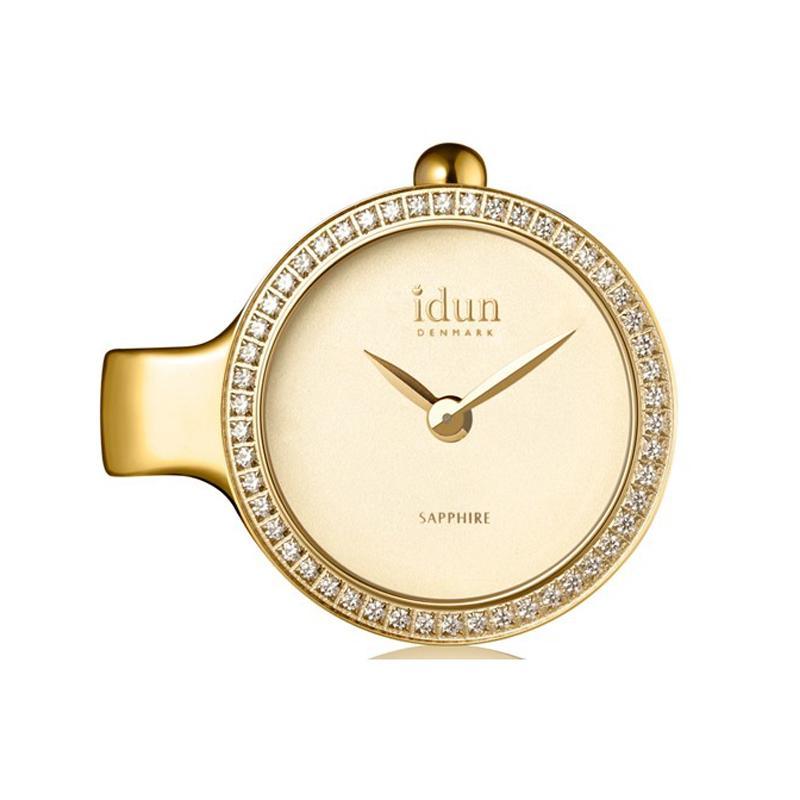 DCW3300CZ-Idun Champagne Dial Gold CZ Pendant Charm Watch-Bella-Luna