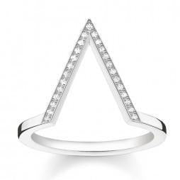 D_TR0020-725-14-54-Silver Diamond Open Triangle Ring-Bella-Luna