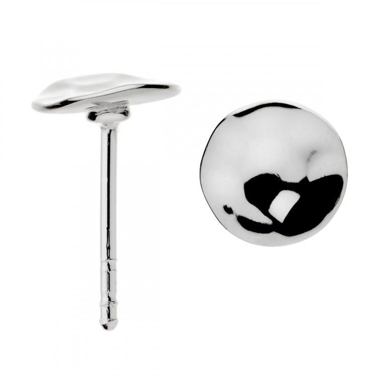 E2418-Najo Double Beat Beaten Finish Circle Stud Earrings-Bella-Luna