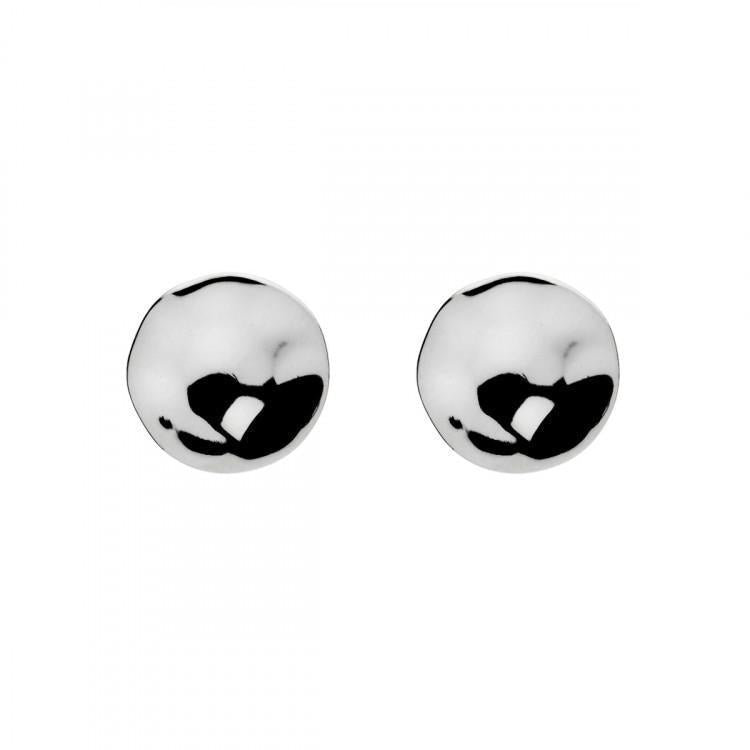 E2418-Najo Double Beat Beaten Finish Circle Stud Earrings-Bella-Luna