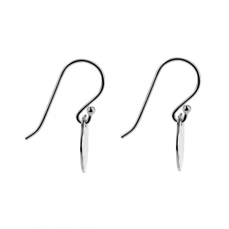 E5660-Najo Rabble 12Mm Beaten Disc Hook Earrings-Bella-Luna
