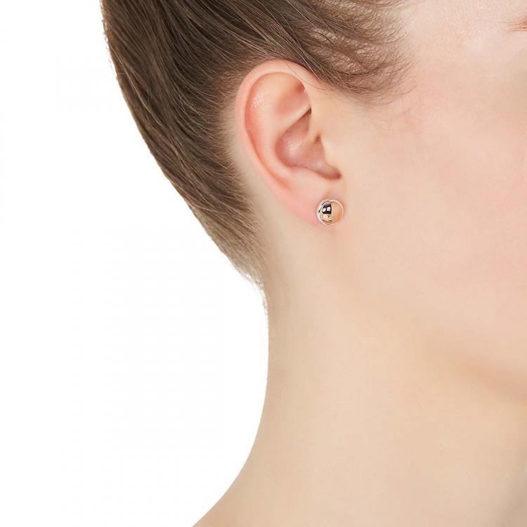 E5905-Najo Rosy Glimmer Disc Stud Earrings-Bella-Luna