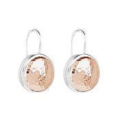 E5917-Najo Grand Silver Glow 16Mm Beaten Disc Hook Earrings-Bella-Luna