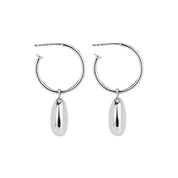 E6080-Najo Piedra 12Mm Pebble On Stud Hoope Earrings-Bella-Luna