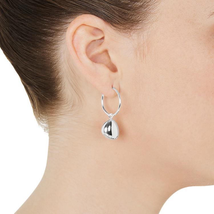 E6080-Najo Piedra 12Mm Pebble On Stud Hoope Earrings-Bella-Luna
