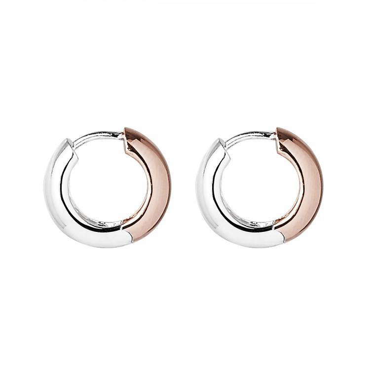 E6137-Najo Breeze 7Mm 2 Tone Huggie Earrings-Bella-Luna