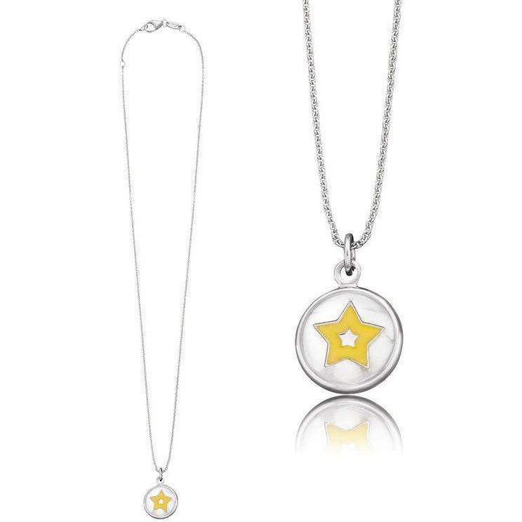 HEN-GLAS-03SHINE-Herzengel Necklace with Glass Lens Star Symbol (Brilliance)-Bella-Luna
