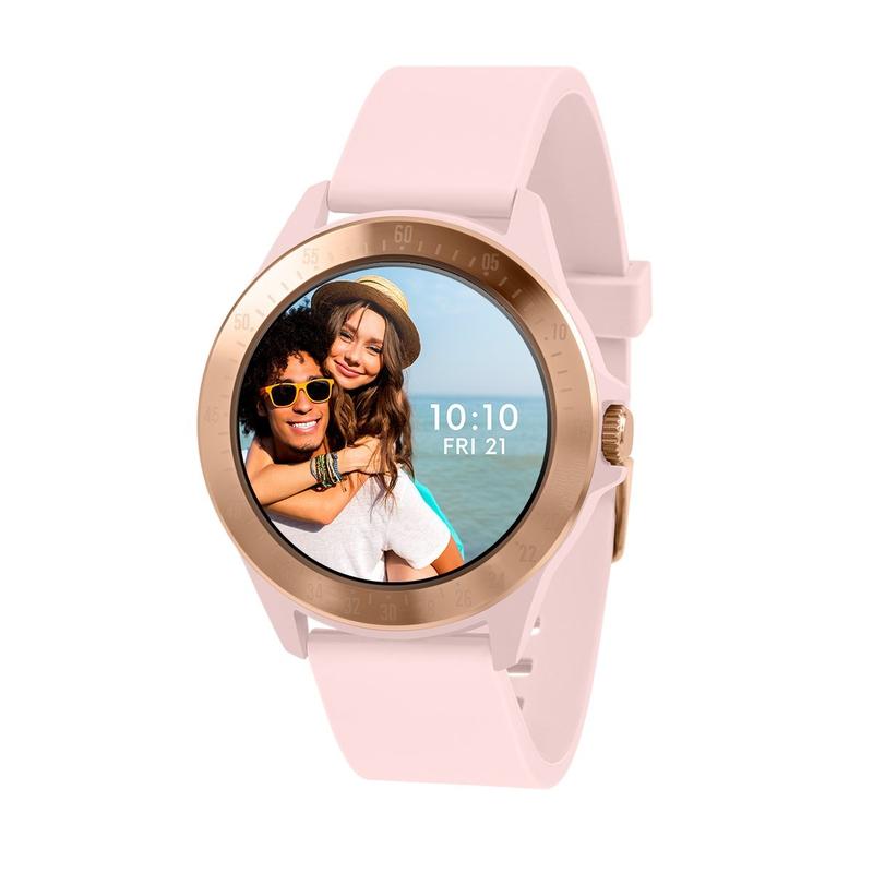 Harry Lime Rose Gold bezel Smart Watch Watch with Pale Pink Silicone strap HA07-2006