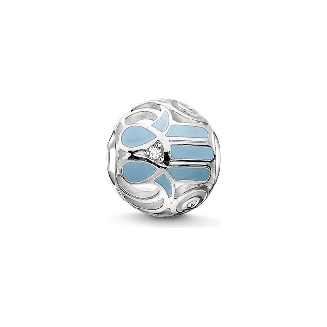 K0208-041-31-Karma Bead Blue Fatima's Hand-Bella-Luna