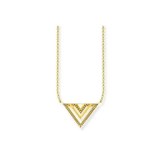 KE1568-413-39-L45v-Gold Plated Africa Triangle Necklace-Bella-Luna