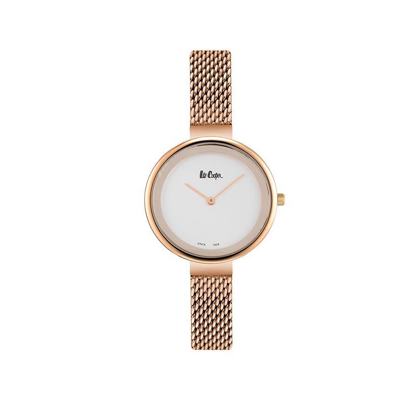 LC06632.430-Lee Cooper Ladies RG Mesh Round Silver Dial-Bella-Luna