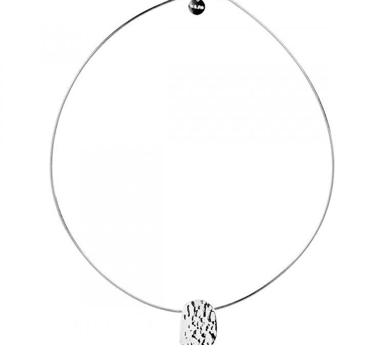 N6168-Najo Avery Beaten Disc Omega Necklace-Bella-Luna