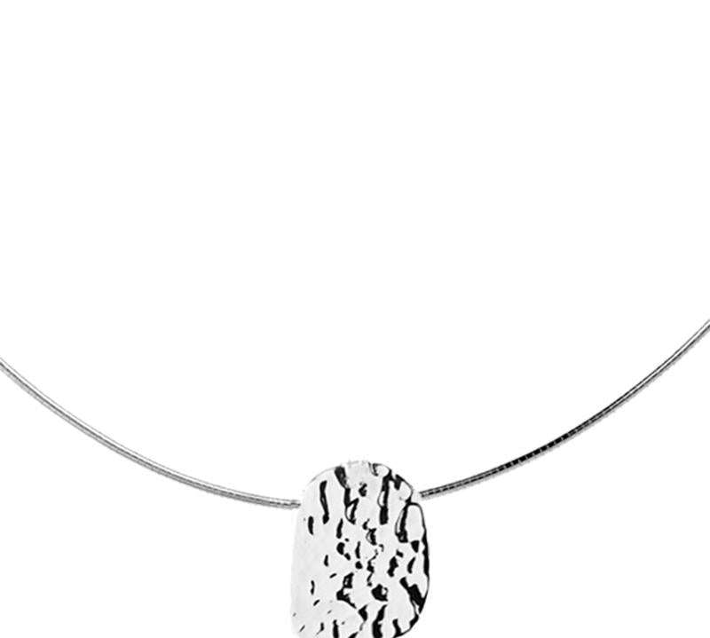 N6168-Najo Avery Beaten Disc Omega Necklace-Bella-Luna