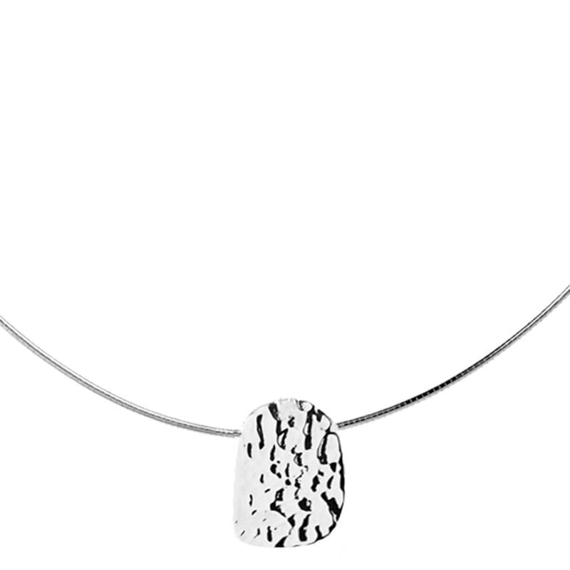 N6168-Najo Avery Beaten Disc Omega Necklace-Bella-Luna