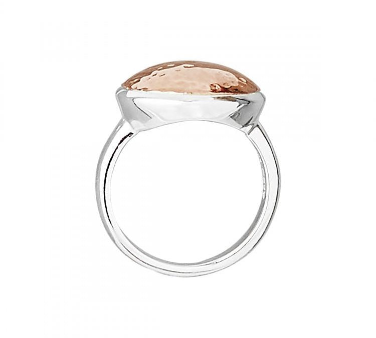 '-Najo Grand Rosy Glow 16Mm Beaten Disc Ring-Bella-Luna