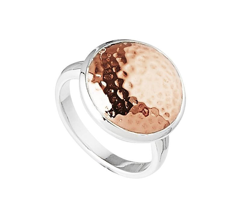 '-Najo Grand Rosy Glow 16Mm Beaten Disc Ring-Bella-Luna