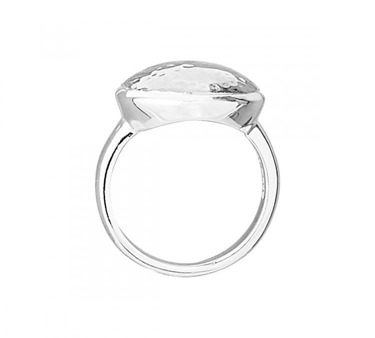 '-Najo Grand Silver Glow 16Mm Beaten Disc Ring-Bella-Luna