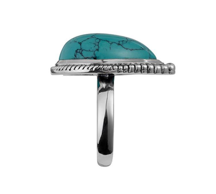 '-Najo Marine Garden Oxidised Turq Teardrop Ring-Bella-Luna