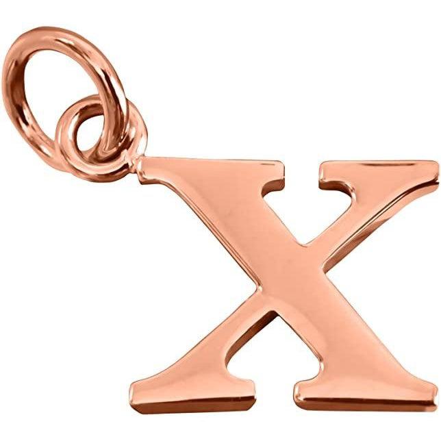 PE611-415-12-Silver Plated Letter X Rosgold Special ADDITION Pendant with Eyelet-Bella-Luna