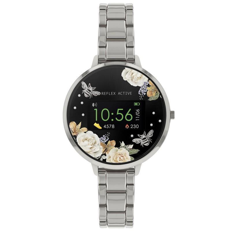 Reflex Active Smart Watch Silver Link Flower Dial