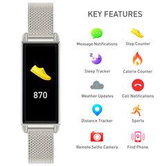 Reflex Active Smart Watch Silver Rectangle