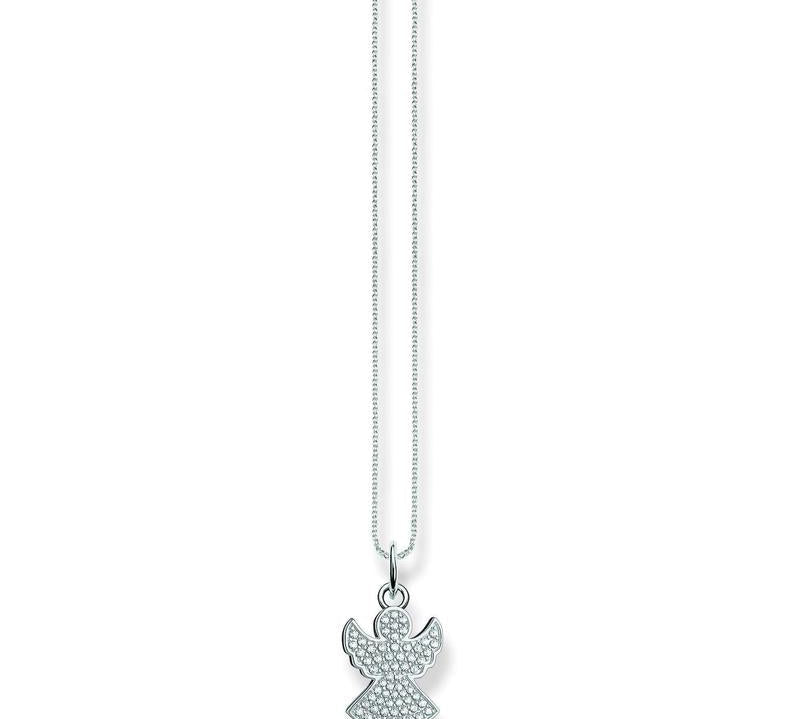 SCKE150068-Thomas Sabo Pave CZ Angel Necklace-Bella-Luna
