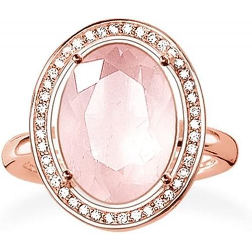 TR2044-537-9-54-Rose Gold Round Quartz Ring-Bella-Luna