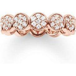 TR2049-416-14-54-Rose Sparkling Circles Ring-Bella-Luna