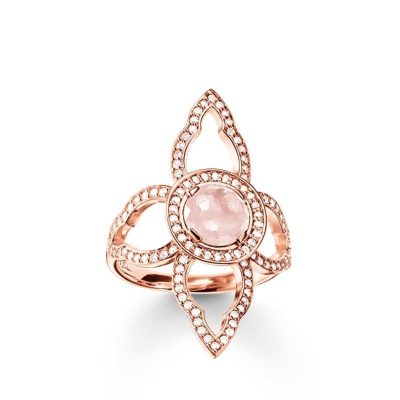 TR2067-417-9-54-Women's Ring Pink Flower-Bella-Luna
