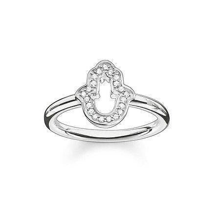 TR2076-051-14-54-Sterling Silver Zirconia white ring-Bella-Luna