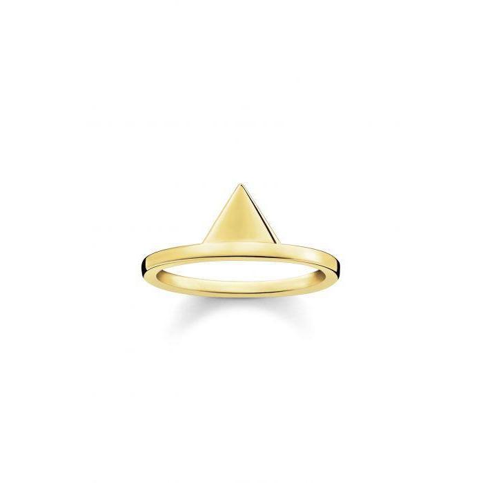 TR2126-413-12-54-Yellow Gold Plated Triangle Ring-Bella-Luna