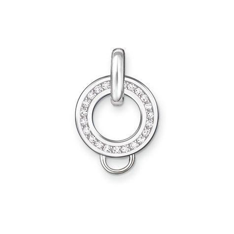 X0018-051-14-White Zirconia Charm Carrier-Bella-Luna