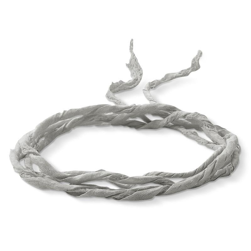 X0170-162-5-Grey Silk Ribbon Charm Necklace-Bella-Luna