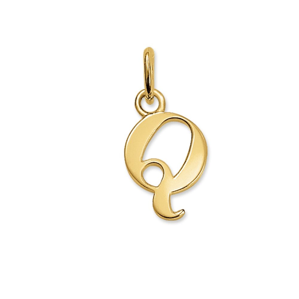 STERLING SILVER Gold Plated Letter Q